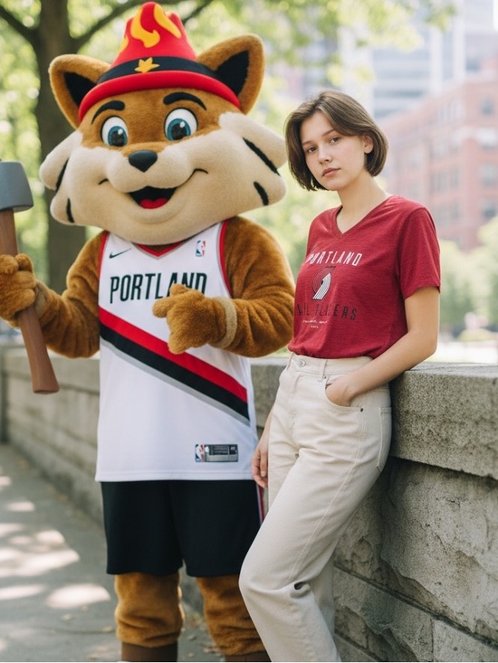 Nike Tops - Nike Red Portland Trail Blazers V-Neck Tee